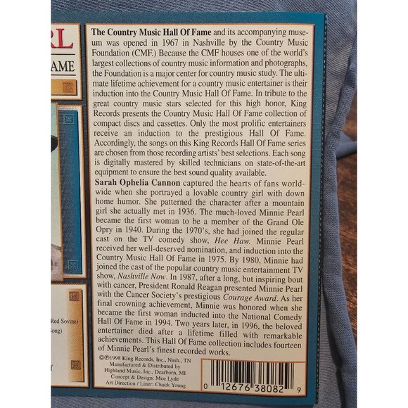 Minnie Pearl Country Music Hall Of Fame CD 1975 Hall of Fame Inductee 37714cd - Picture 3 of 3